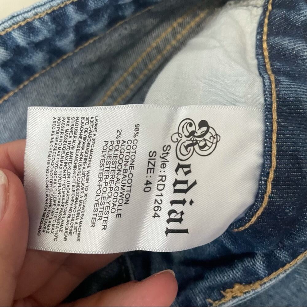 Nasty Gal redial ripped straight leg jeans high rise size 8 recycled crop denim - Picture 5 of 9